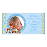 Baby Animals PHOTO  Boy Birth Announcement Photo Greeting Card