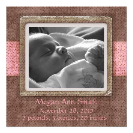 Baby Announcement Chocolate Pink