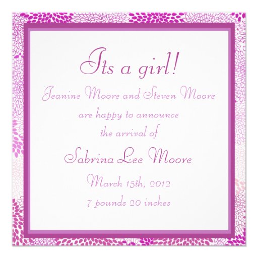 Baby Announcement (Girl)