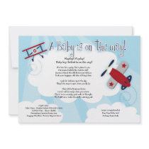BABY AVIATOR Airplane 5x7 Baby Shower Invitation