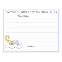 Baby - Baby Shower Advice cards Postcard