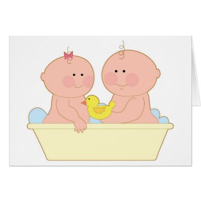 Baby Bath Greeting Card by Maria_K_Bell