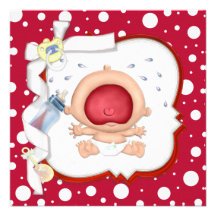 Baby Bawling Funny Neutral Baby Shower Invites