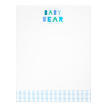 Baby bear - blue custom letterhead