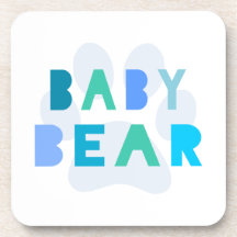 Baby bear - blue drink coaster