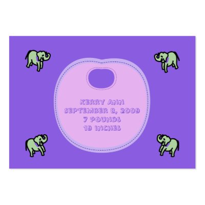 Baby Bib Birth Announcement Cards Business Card by BabyAnnouncements