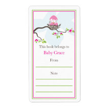 Baby Bird Bookplate Labels