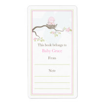 Baby Bird Bookplate Personalised Shipping Label