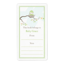 Baby Bird Bookplate Personalised Shipping Label