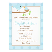 Baby Bird in a Nest Shower Invites