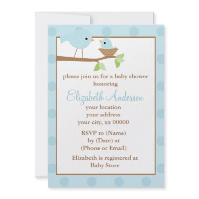 Baby Bird in a Nest Shower Invites by heartlocked