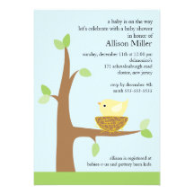 Baby Bird Nest Baby Baby Shower Announcements