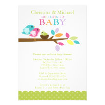 Baby Bird Nest Baby Shower Invitations