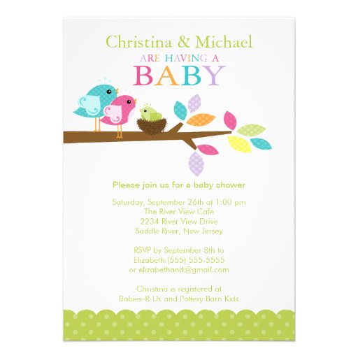 Baby Bird Nest Baby Shower Invitations