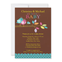 Baby Bird Nest Boy Baby Shower Invitations