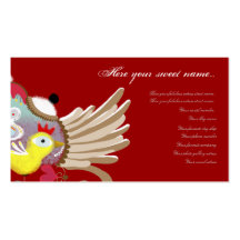 Baby bird wings shield elegance gold business card