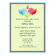 Baby Birds Baby Shower Custom Announcements