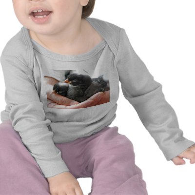 Baby birds in hand - Shirt by GardenDelightsArts