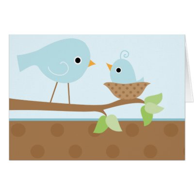 Baby Bird's Nest (blue) Card by heartlocked