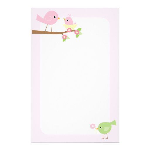 Baby Bird's Nest (pink) Stationery Paper