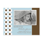Baby Birth Announcement Baby Blue Polka Dots