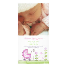 Baby Birth Announcement Custom Made Photo Card