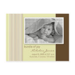 Baby Birth Announcement Khaki Chocolate Stripes Postcards