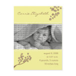Baby Birth Announcement Yellow Branch Design