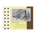 Baby Birth Announcement Yellow Polka Dots