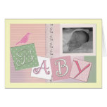 Baby blocks with bird - customize your own! greeting cards