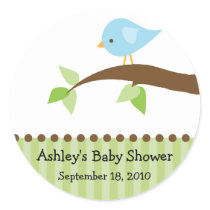 Baby Blue Bird Baby Shower Sticker