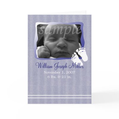 Baby Blue Birth Announcement  - Customize Greeting Cards by thebabystore