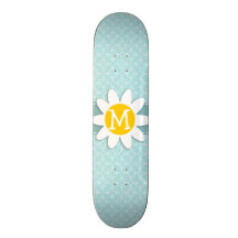 Baby Blue Circles; Daisy Skateboard Deck