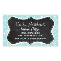 Baby Blue Circles; Vintage Chalkboard Business Card Templates