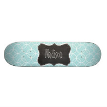 Baby Blue Circles; Vintage Chalkboard Skate Board Decks