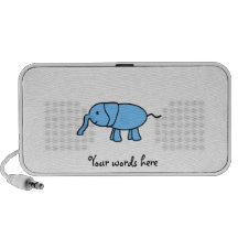 Baby blue elephant notebook speakers