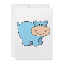 baby blue hippo custom announcement
