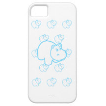 Baby Blue Hippo iPhone 5 Case