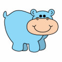 baby blue hippo photo sculptures