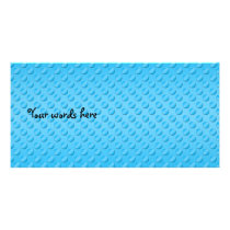 Baby blue polka dot pattern personalized photo card