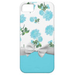Baby Blue Roses with white ribbon and bow iPhone 5 Covers