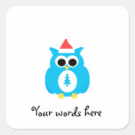 Baby blue santa owl stickers