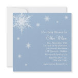 Baby Blue Snowflakes Shower Invitation
