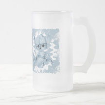 Baby Blue Spiral Smoke Teddy Bear Mugs