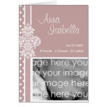 Baby Blue Stylish Damask Card