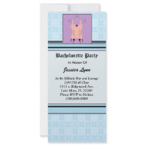 Baby Blue with CORSET Bachelorette Party Invitatio Rack Card Design