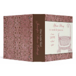 Baby Book Photo Album - Pink Brown Damask Cradle Binders
