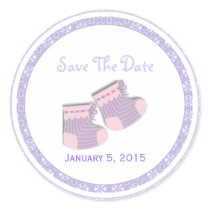 Baby Booties: Save The Date Stickers