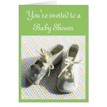 Baby booties shower invitation cards