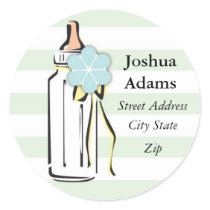 Baby Bottle- Boy Address Label Stickers